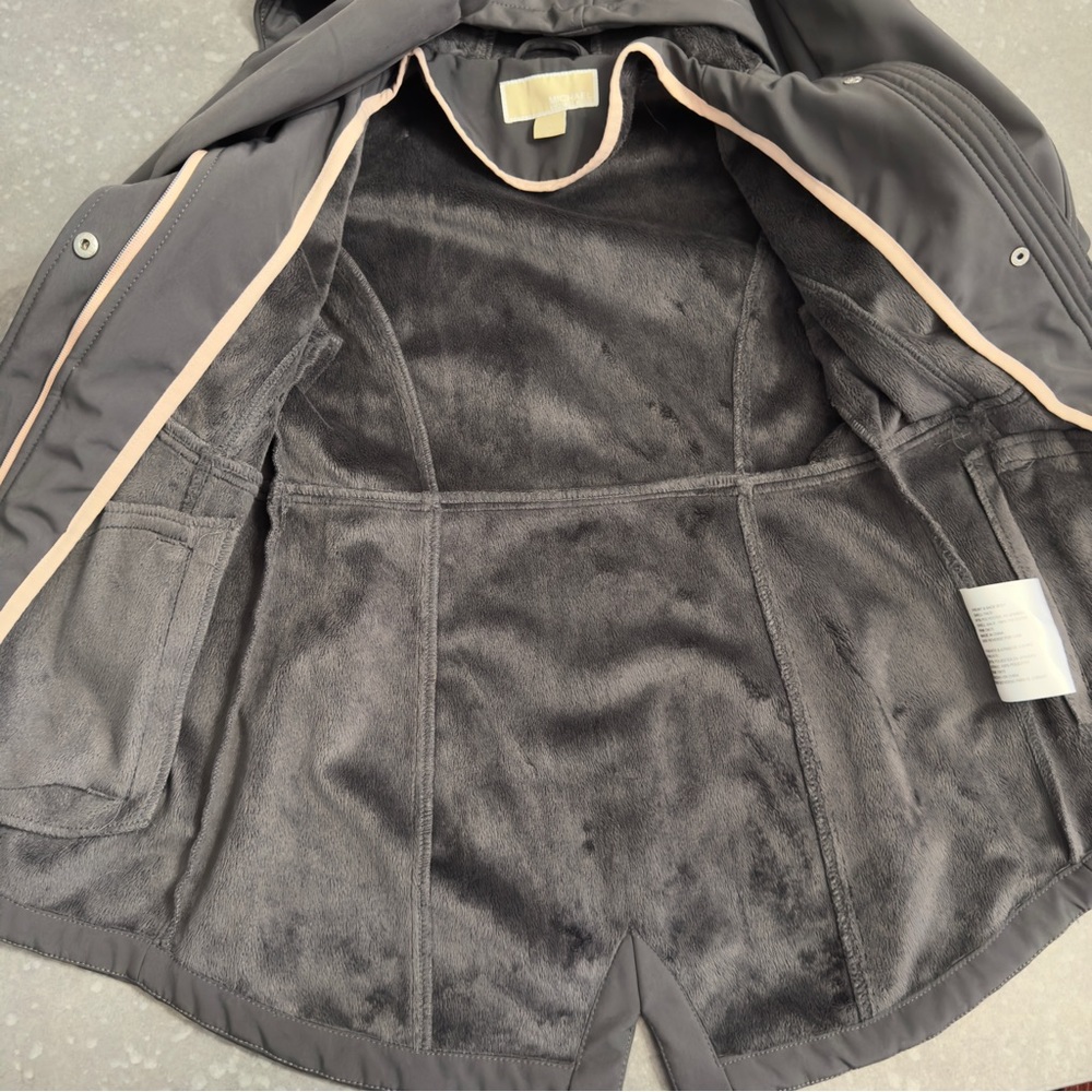 Michael Kors Girls Hooded Soft Shell Jacket – Gray Youth Jacket - Picture 4 of 12